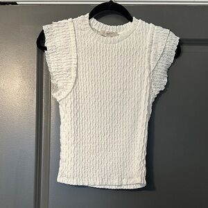 White Textured Tank Top